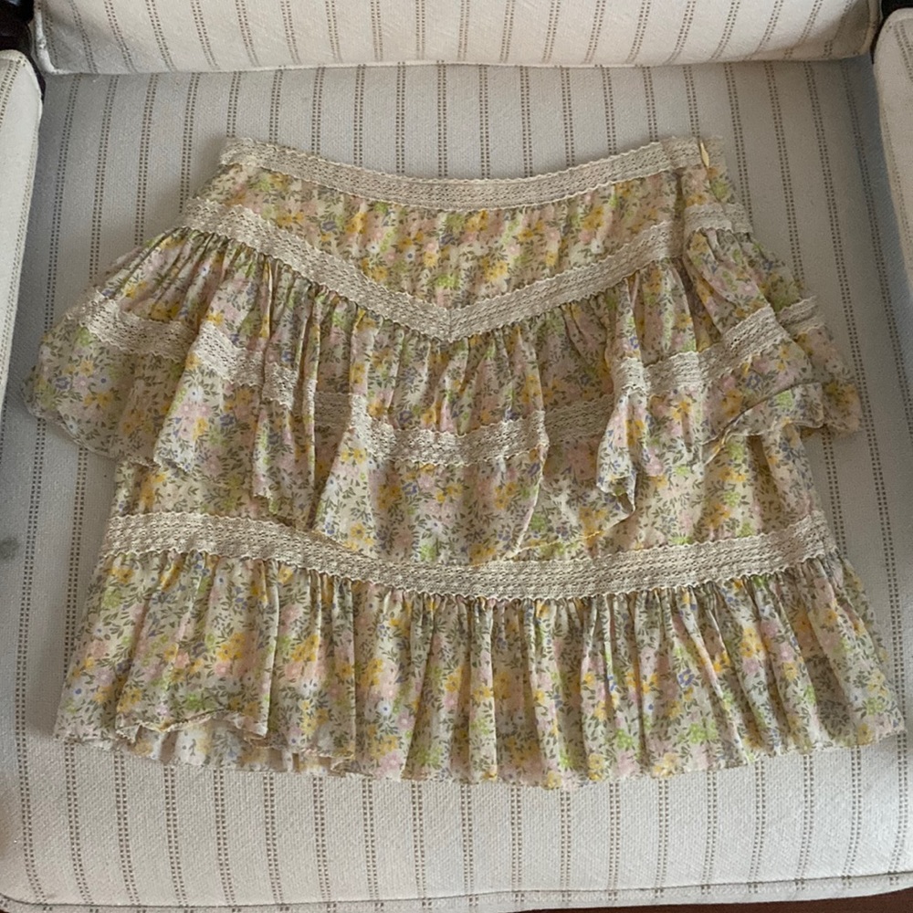 Love Sam floral tiered ruffle mini skirt